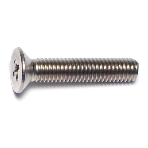 Midwest Fastener M5-0.80 x 25 mm Phillips Flat Machine Screw, Plain A2 Stainless Steel, 10 PK 69553 - main